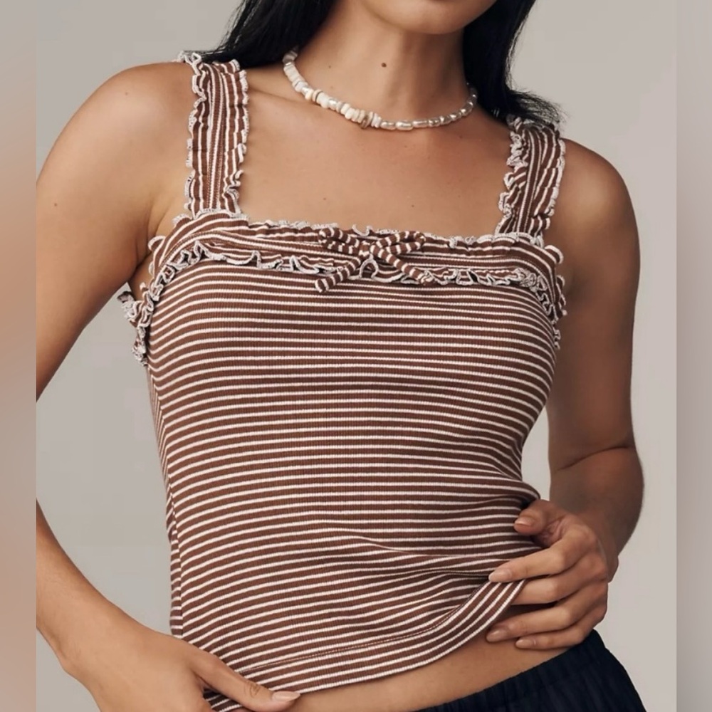 Maeve Brown and White Striped Camisole-NWT - Picture 4 of 4